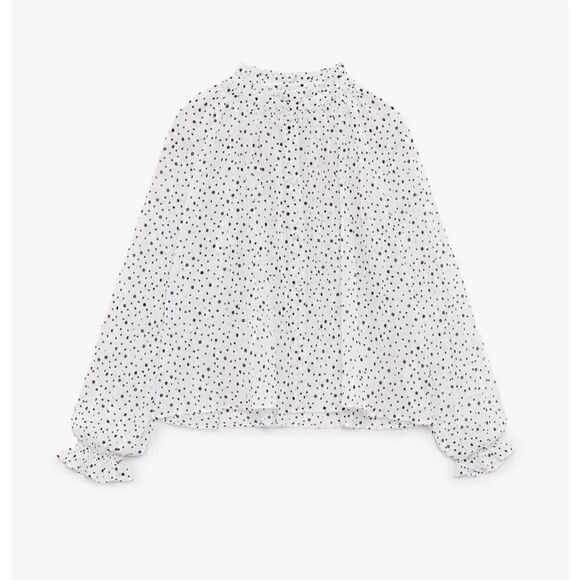 ZARA POLKA DOT BLOUSE - Picture 6 of 9